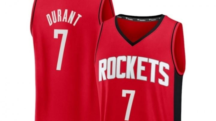 自7月7日以来Fanatics平台NBA球衣销量排行榜:杜兰特火箭7号第一